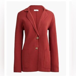 Dark cognac jcrew 2 button sweater blazer